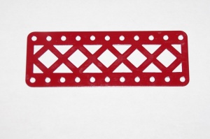 100DC Double Braced Girder 11 Hole Mid Red Repainted