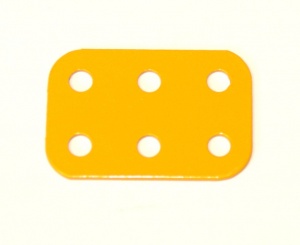 73b Flat Plate 3x2 Hole UK Yellow